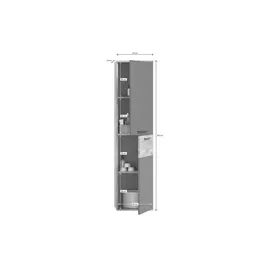 xonox.home Mason Hochschrank 37 x 152 cm Basalt Grau Kunststoff