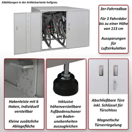 MCW Fahrradgarage, Fahrradunterstand, Metall, 124x148x208 cm, hellgrau