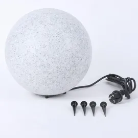 H4L Kugelleuchte Kugellampe Außenleuchte Gartenlampe Granit-Optik 3er Set 40-40-40cm - Grau