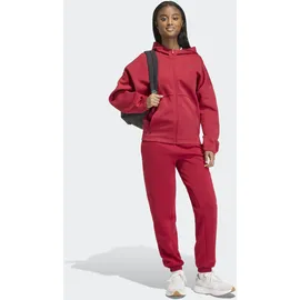 adidas Damen Kapuzensweat Future ICONS SMALL LOGO Full-Zip, Größe L rot