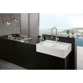 Villeroy & Boch Spülstein Doppelbecken weiß alpin + Excenterbetätigung