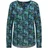 GOLDNER Florale Druckbluse mit V-Ausschnitt petrol 23