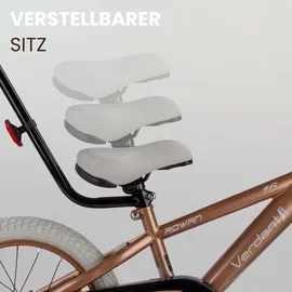 SUN BABY Kinderfahrrad Jungen Fahrrad Stützräder Schubstange ab 2-6 Jahre BMX Kinder (Cappuccino, 16 Zoll)