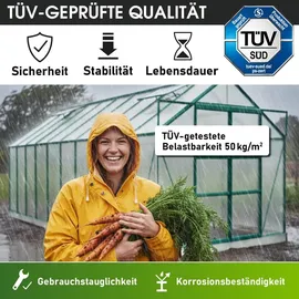 Brast Gewächshaus Alu Grün HKP 6 mm 3,61 m2