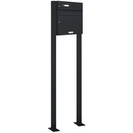 AL Briefkastensysteme Briefkasten Standanlage Freistehend RAL 7016 Anthrazit Klingel