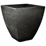 Unbekannt Pflanzgefäß Luis anthrazit, in Rillenoptik, 40x40x42 cm, Füllvol. 40 l