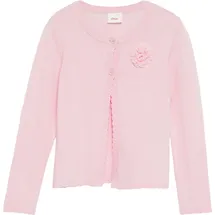 S.Oliver Weiche Strickjacke mit Wellsaum und floraler Applikation, Rosa, 140