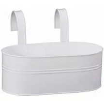 Siena Garden Balkonkasten oval mit Halter 39 x 16,5 x 14,5 cm weiß
