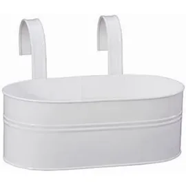 Siena Garden Balkonkasten oval mit Halter 39 x 16,5 x 14,5 cm weiß
