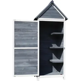 Wiltec Wiltec, Gartenschrank Gartenschrank 77x53x179cm grau Gerätehaus Geräteschrank Geräteschuppen Garten