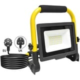 AUXTINGS LED Baustrahler,30W 3000lm Arbeitsleuchte, LED Arbeitsleuchte mit Stecker, IP66 Wasserdicht Baustrahler LED mit 3M Kabel, Tragbar Baustrahler für Werkstatt oder Baustelle,Garage