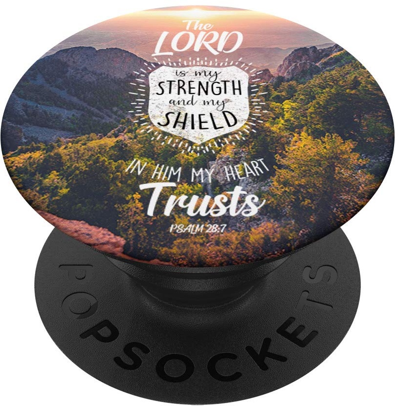 The Lord My Strength Religion Bible Verse Christian Gift - PopSockets Ausziehbarer Sockel und Griff für Smartphones und Tablets