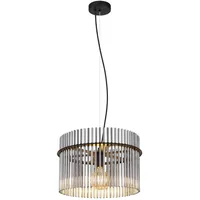 GLOBO Hängeleuchte Gorley Metall Schwarz/Rauchfarben Ø 40 cm