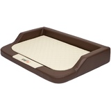 DOGGY Hobbydog XXL Melbrb3 Hobbydog XXL 120 X 80 (R3) Hundebett Medico Lux (Kunstleder) Braun - Beige Mit Ortopädische Viscomatte, XXL, Braun - Beige