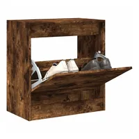 VidaXL Schuhschrank Räuchereiche 60x34x63,5 cm Holzwerkstoff