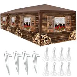 TECTAKE Pavillon Almchalet mit abnehmbaren Seitenteilen