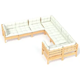 vidaXL Garten-Lounge-Set 8-tlg. creme Kiefer