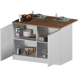 kochstation Unterschrank Kücheninsel KS-Sole 125 x 0 x 0 cm Weiß