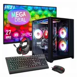 GAMEMAX Gaming-PC MegaDeal Infinity Mini BK Komplett-SET AMDRyzen 7 5700X 16GB RAM 480GB SSD RTX 5060 WIN11+MSI PRO MP272L LCD-Monitor, 68,6 27" + Zub - Schwarz
