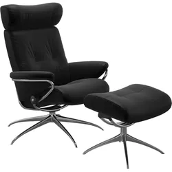 Stressless Sessel | Berlin Batick Schwarz Poliertes Aluminium Verstellbare Kopfstütze