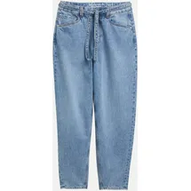 Tom Tailor DENIM Damen TTADEA BARREL Jeans mit Gürtel, blau, Uni, Gr. L
