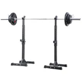 wuuhoo Hantel-Set 50kg Set Langhantelstange Olympia Hantelscheiben 2, Fitness Set, Langhantelscheiben gummiert mit Stahlkern und Griffen Mit Ständer