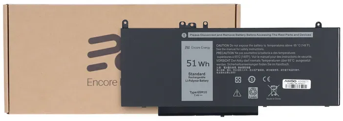 Neuer Encore Energy Akku für Dell Latitude E5450 E5550 51Wh 7.4V 6890mAh G5M10