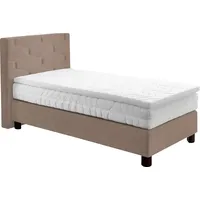 Westfalia Schlafkomfort Boxspringbett, beige (schwarz beige), B:105cm L:210cm, Bezug: