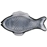 ib laursen Platte fischförmig groß dunkelblaues Glas