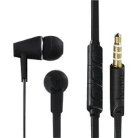 Hama In Ear Kopfhörer Joy (1,2 m Kabel, vergoldete 3,5 mm Klinke) Headset mit Mikrofon und Lautstärkeregler, schwarz