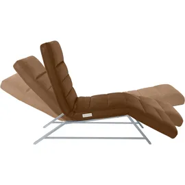 W.Schillig Relaxliege daily dreams Leder 65 x 91 x 170 cm Braun mit Kissen