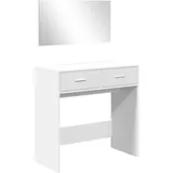 vidaXL Schminktisch mit Spiegel Weiß 80x39x80 cm