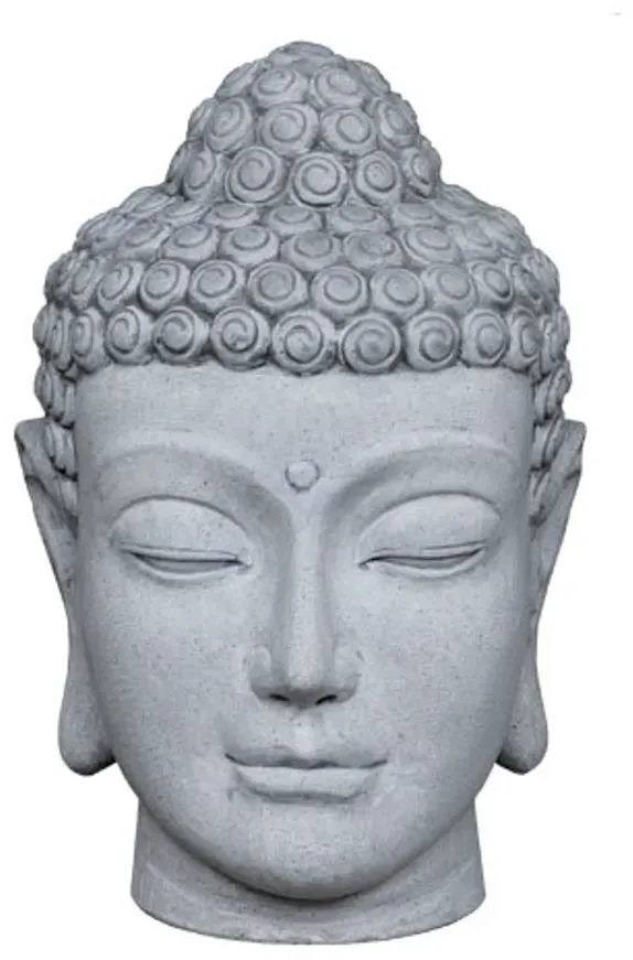 Buddha Kopf Karma - Zementgrau - 38 cm
