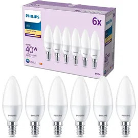 Philips LED Lampe 929003541136 4,9 W E14 warmweiß 6 St.