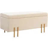 Homcom Truhenbank Samt Beige 100 x 40 x 42 cm