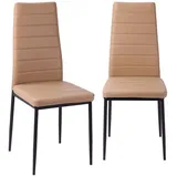 Trisens Esszimmerstühle 2/4/6/8 Set Stuhl Küchenstuhl Wohnzimmerstühle Kunstleder Stühle, Farbe:Taupe, Set:2er