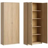 home collective Aktenschrank mit 5 Fächern Mehrzweckschrank Haushaltsschrank in mattem Finish mit 4 Einlegeböden und 2 Türen sonoma