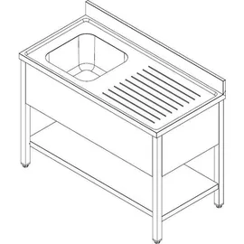 CombiSteel Spültisch 1 links 1200