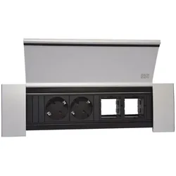 Steckdosenbox Power Frame Cover DATA L: 299,1 mm, B: 87,1 mm Alu