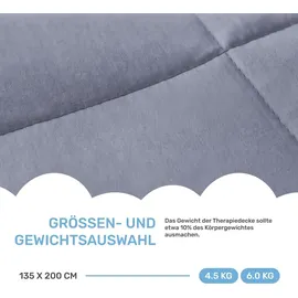 DAILYDREAM Gewichtsdecke für Erwachsene aus 100% Baumwolle, Edition"Grau"