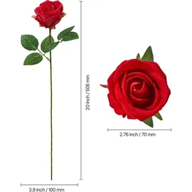 Vevor Künstliche Blumen Rosen, 500 Stück Kunstblumen, Rote Gefälschte Rose mit Stielen, Schaumrosen für DIY Hochzeit Blumensträuße Braut Valentinstag Muttertag Zuhause Dekoration