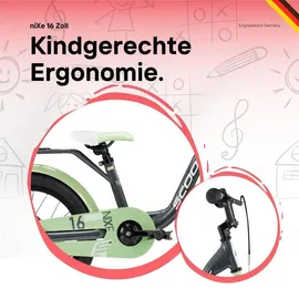 S'cool niXe 16 Zoll RH 28 cm grau/grün