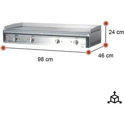 RomuxRomux® - 100 cm Elektrische Griddleplatte aus Stahl 100 cm Benchtop | Industrielle Kochplatte für die professionelle Küche