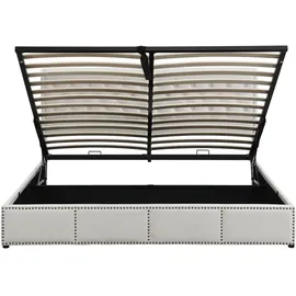 SOFTWEARY Stauraumbett 180 x 200 cm hellgrau