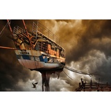 Papermoon Fototapete »Photo-Art RAYMOND HOFFMANN, Boot in den Wolken bunt