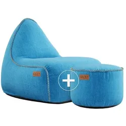 RETROit Cobana Outdoor Sitzsack Loungsessel mit Hocker – Sparset türkis