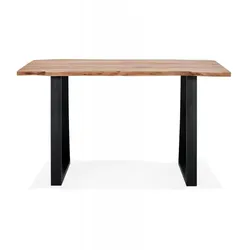 Holz Metall Stehtisch RAFA mit Massiver Akazienholzplatte  Rechteckiger Hochtisch für 8 Personen  Industrial Design  Kadima Design
