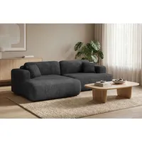 Ecksofa OTTO HOME "VEEVIA L-Form, Schlafsofa, Verlässliche Qualität, Breite 256cm", anthrazit, B:256cm H:76cm T:161cm, 100% Polyester, Sofas, Ecksofa, mit Bettkasten, belastbar bis 480kg, inklusive Rücken- und Zierkissen