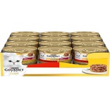 Purina Gourmet Gold Geflechte di Gusto Nassfutter für Katzen mit Huhn und Rind, 24 Dosen à 85 g