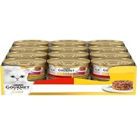 Purina Gourmet Gold Geflechte di Gusto Nassfutter für Katzen mit Huhn und Rind, 24 Dosen à 85 g